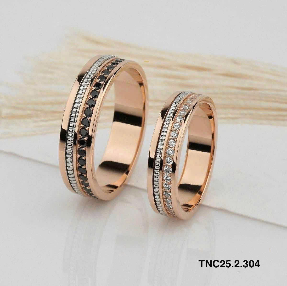 cặp nhẫn cưới vàng 18k