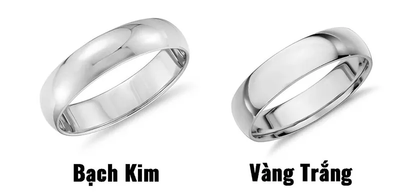 sự khác biệt giữa platin và vàng trắng
