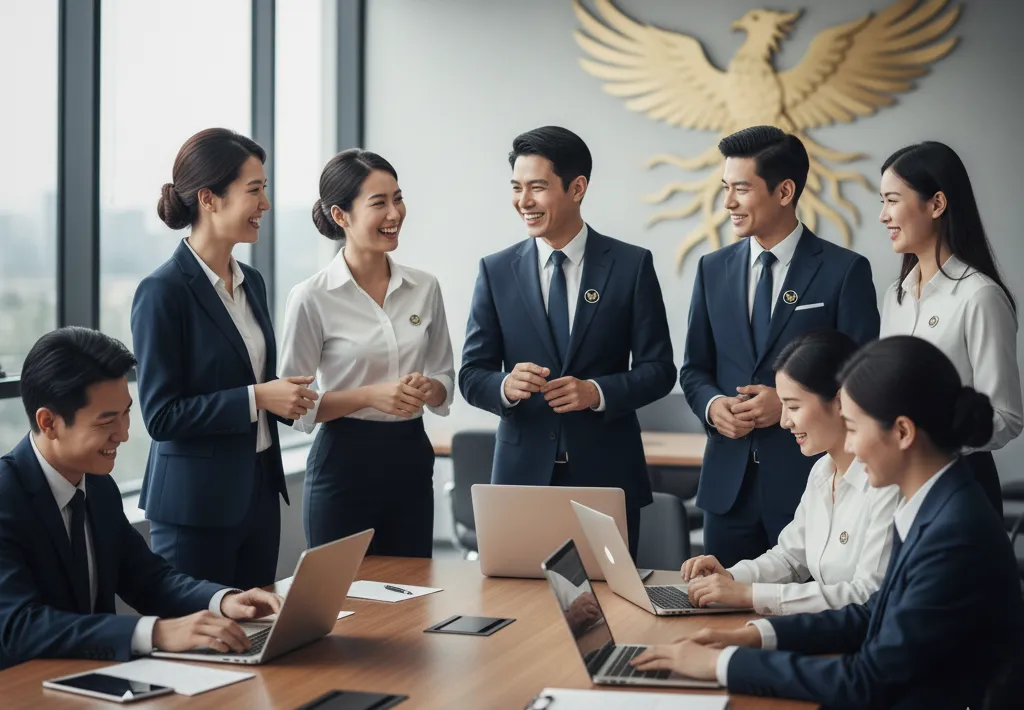 logo cài áo giúp tăng tính đoàn kết tập thể