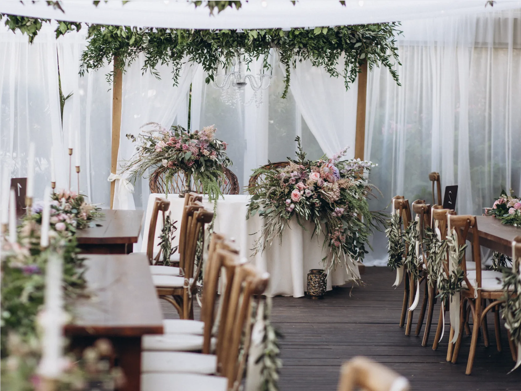 decor hoa cưới rustic