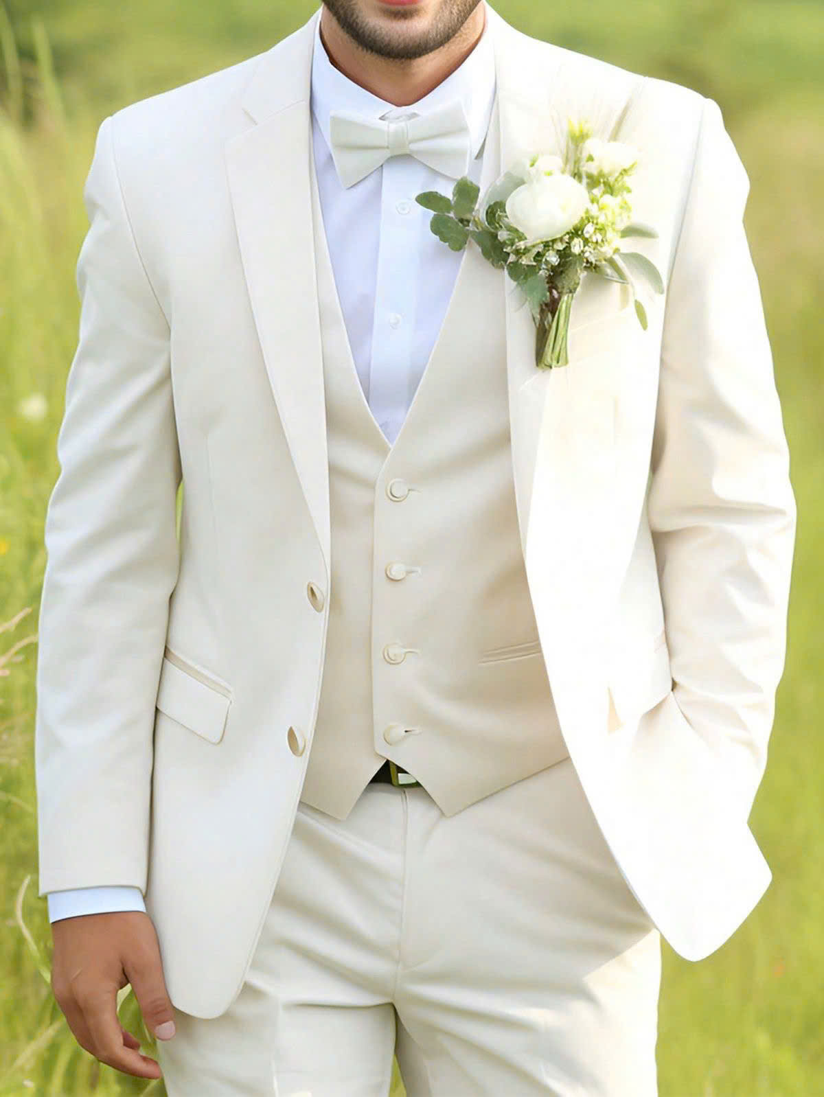 vest cưới màu be