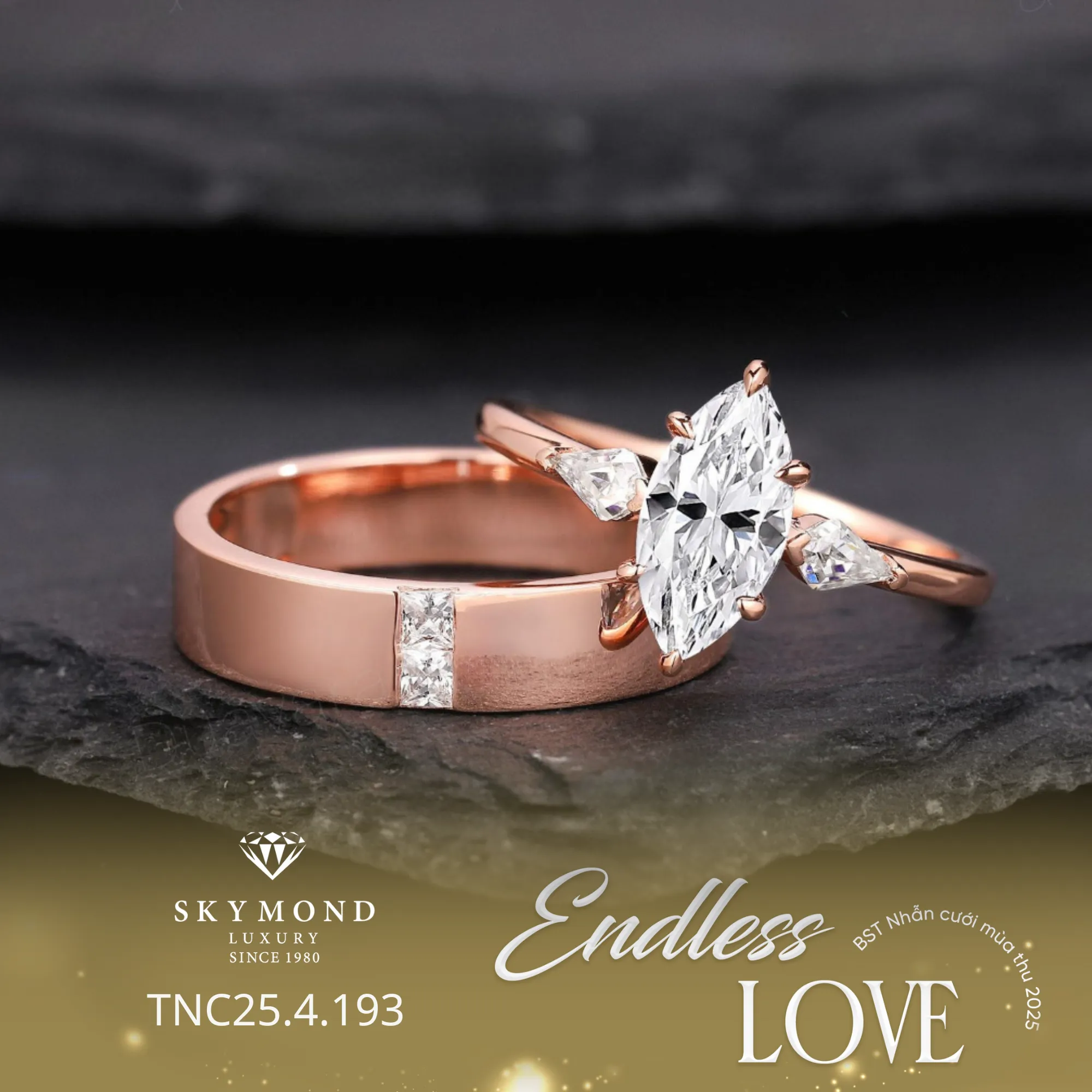 nhẫn cưới kim cương skymond 