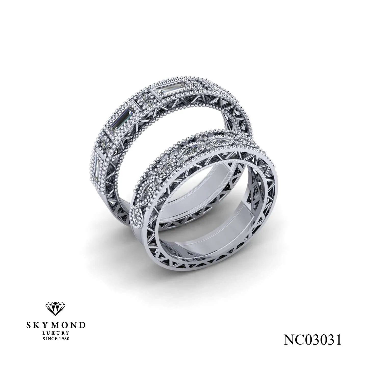 Nhẫn Cưới Platin - Bạch Kim Thiết Kế Đẹp NC03031