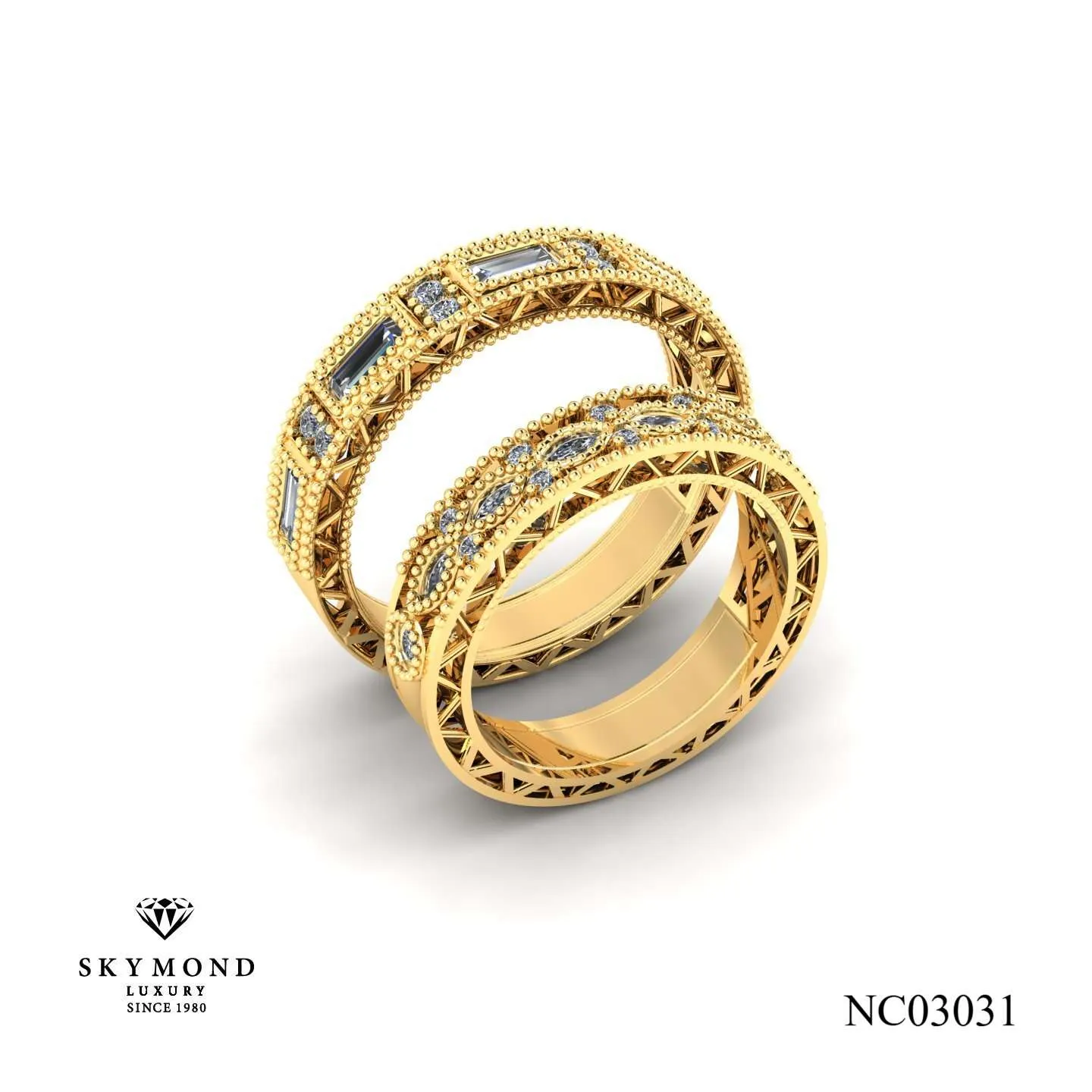 Nhẫn Cưới Vàng Vàng (14K - 18K) Thiết Kế NC03031