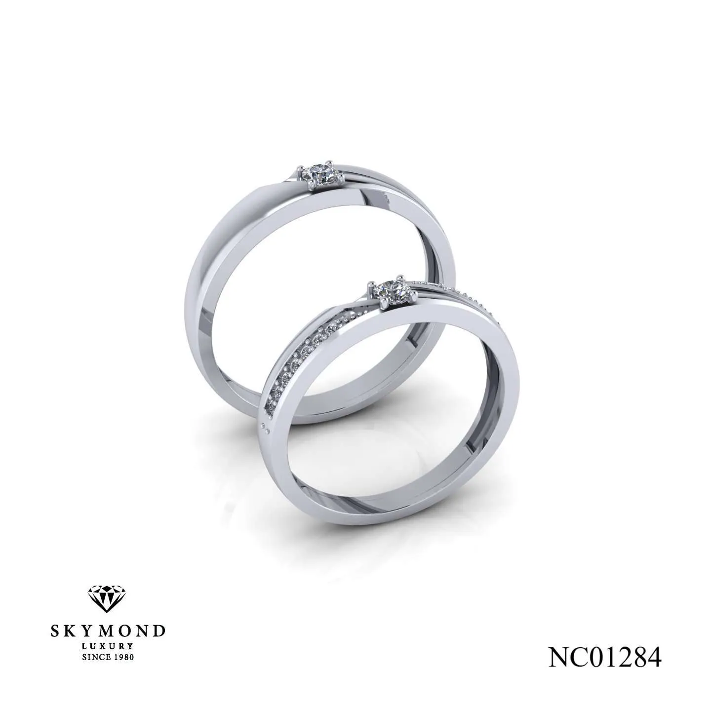 Nhẫn Cưới Platin - Bạch Kim Thiết Kế Đẹp NC01284