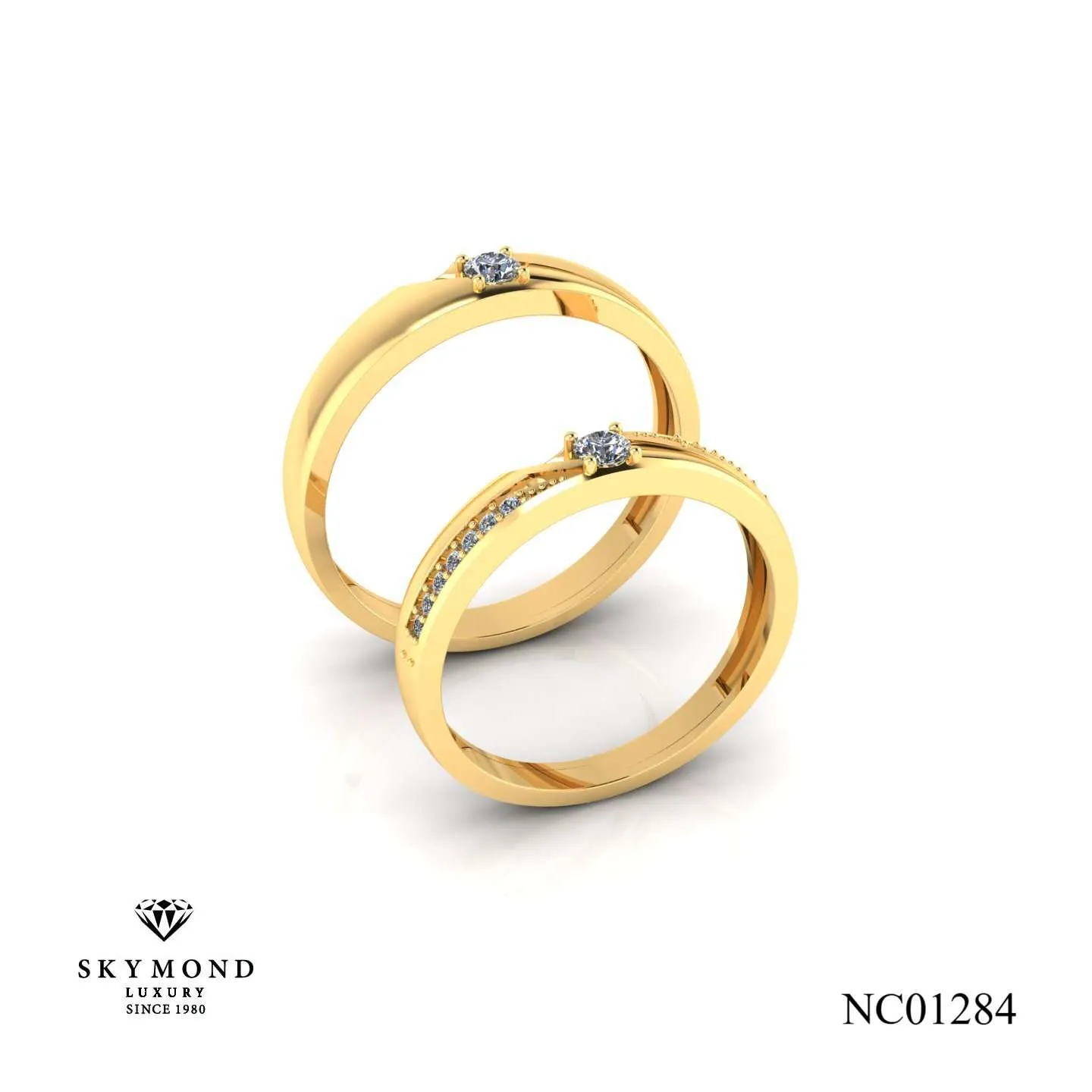 Nhẫn Cưới Vàng Vàng (14K - 18K) Thiết Kế NC01284