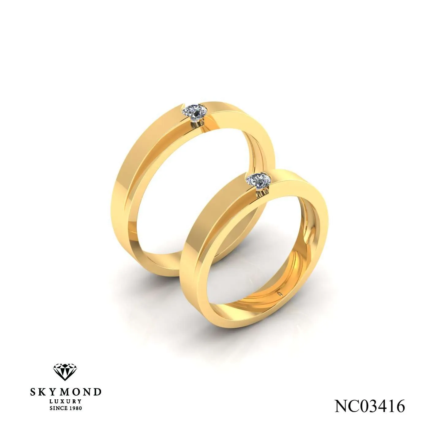 Nhẫn Cưới Vàng Vàng (14K - 18K) Thiết Kế NC03416