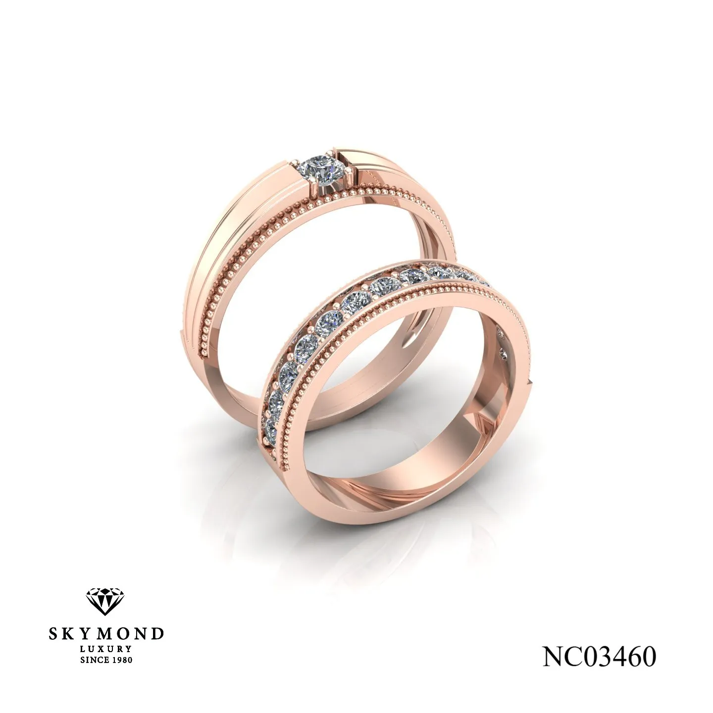 Nhẫn Cưới Vàng Hồng (14K - 18K) Thiết Kế NC03460