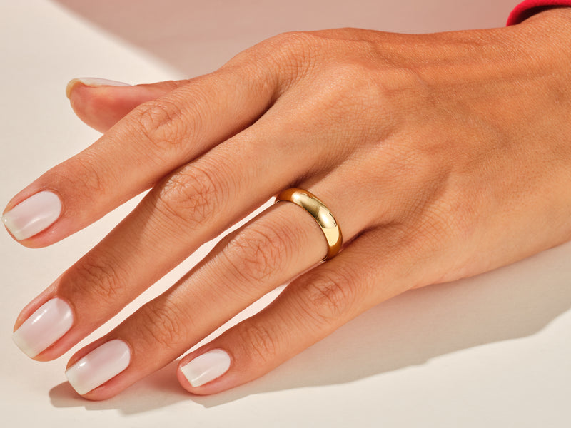 Classic Dome Gold Wedding Band