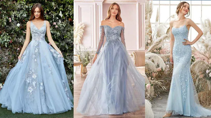 váy cưới xanh dương