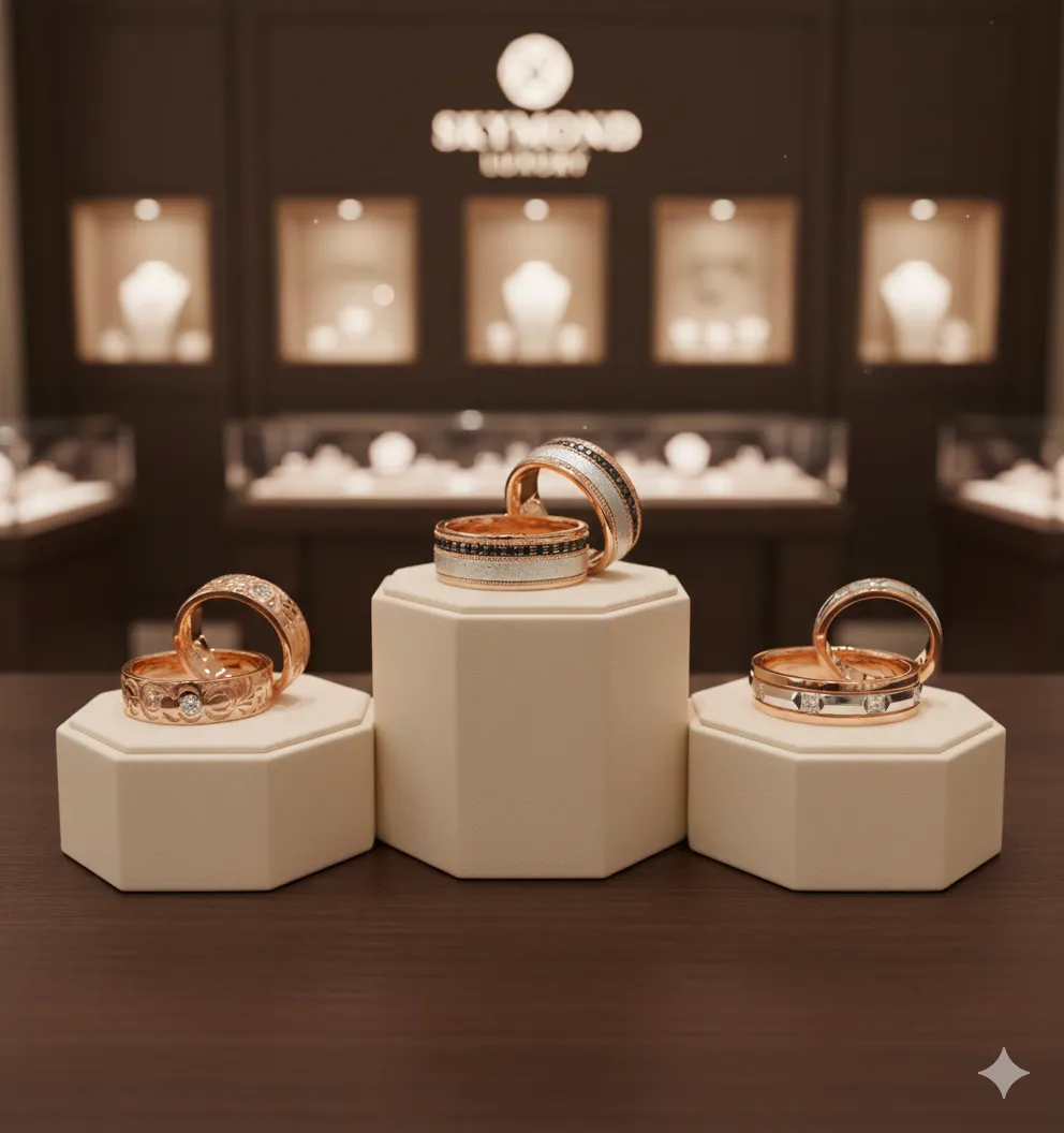 bộ sưu tập nhẫn cưới vàng hồng