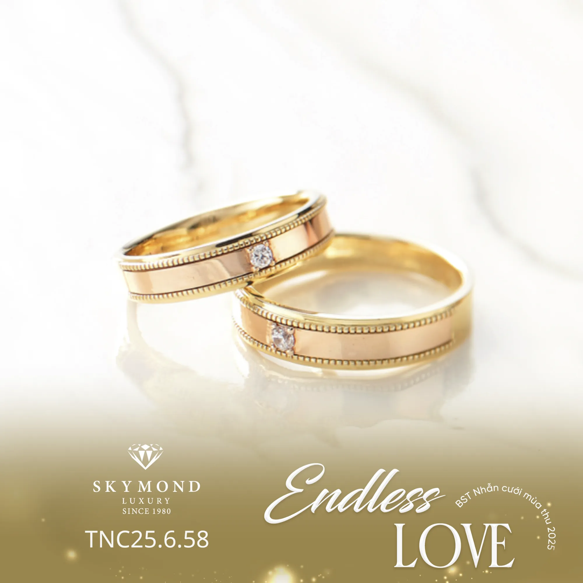 nhẫn cưới v&agrave;ng 18k