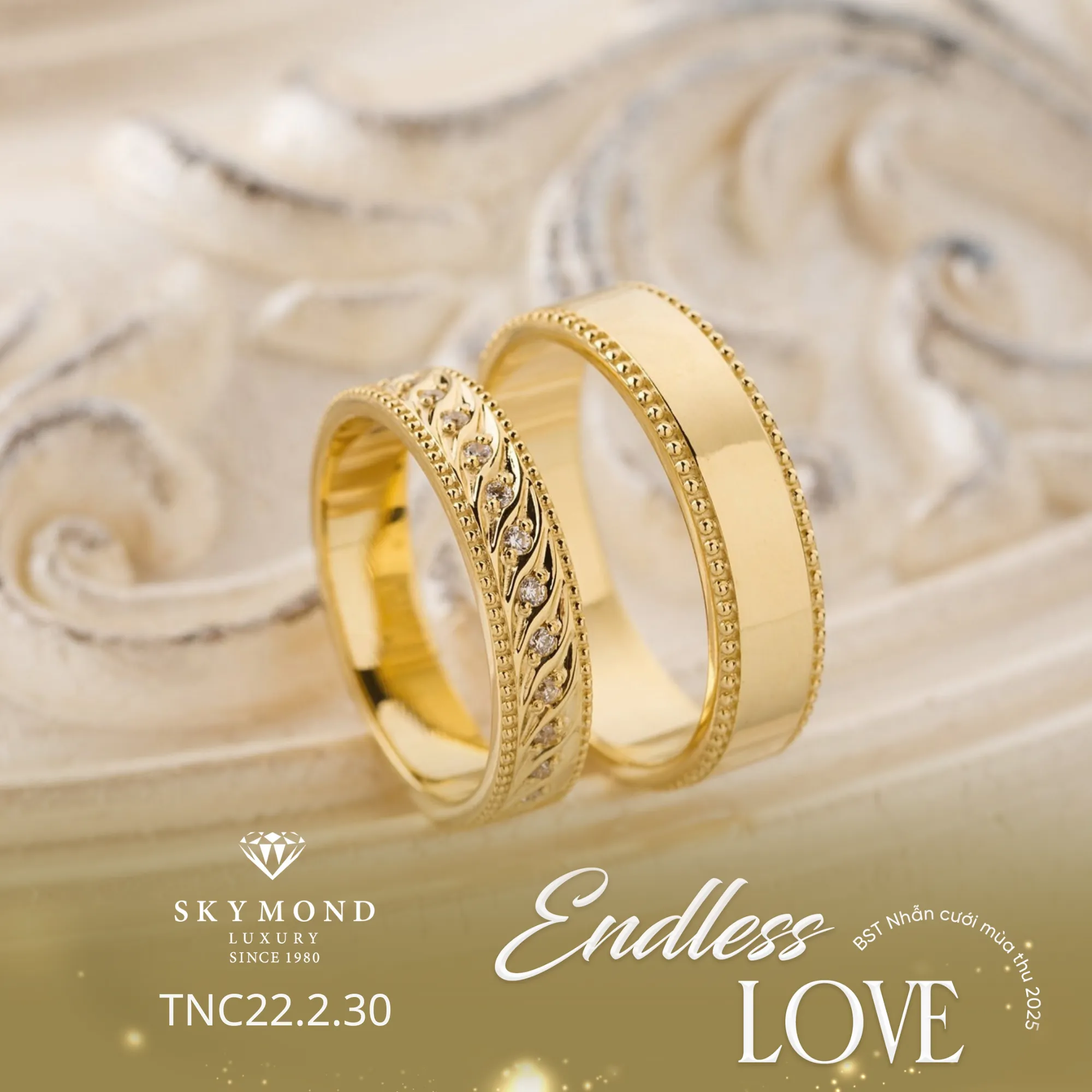 nhẫn cưới v&agrave;ng 18k