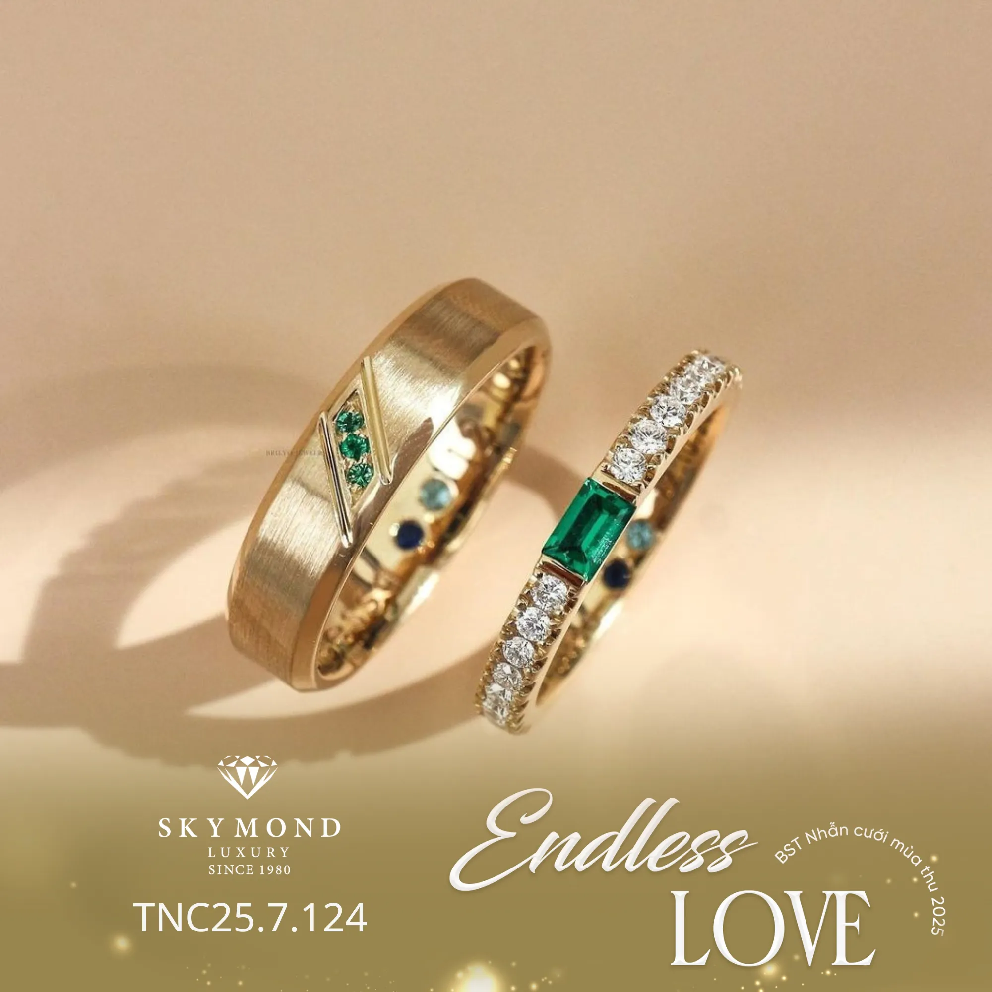 nhẫn cưới v&agrave;ng v&agrave;ng