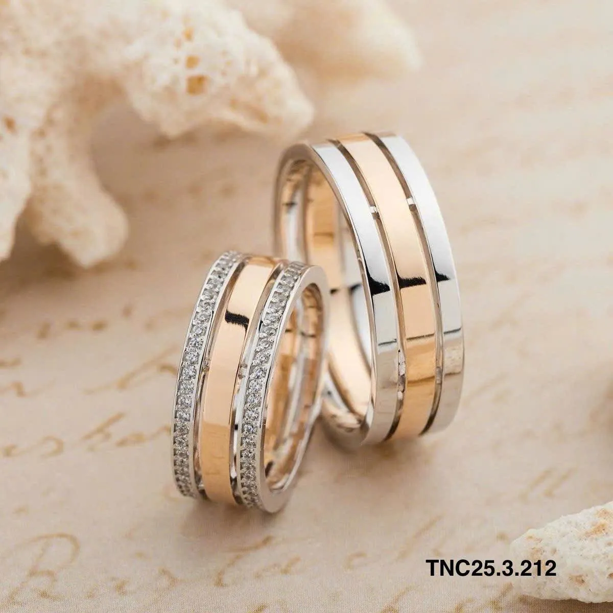 nhẫn cưới vàng ghép