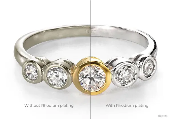 xi mạ rhodium nhẫn v&agrave;ng 10k