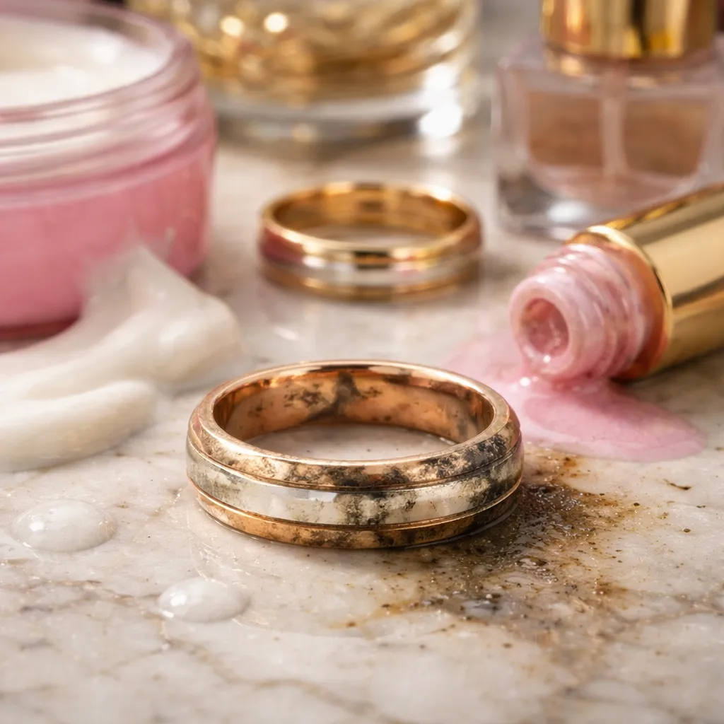 mỹ phẩm l&agrave;m ảnh hưởng trang sức