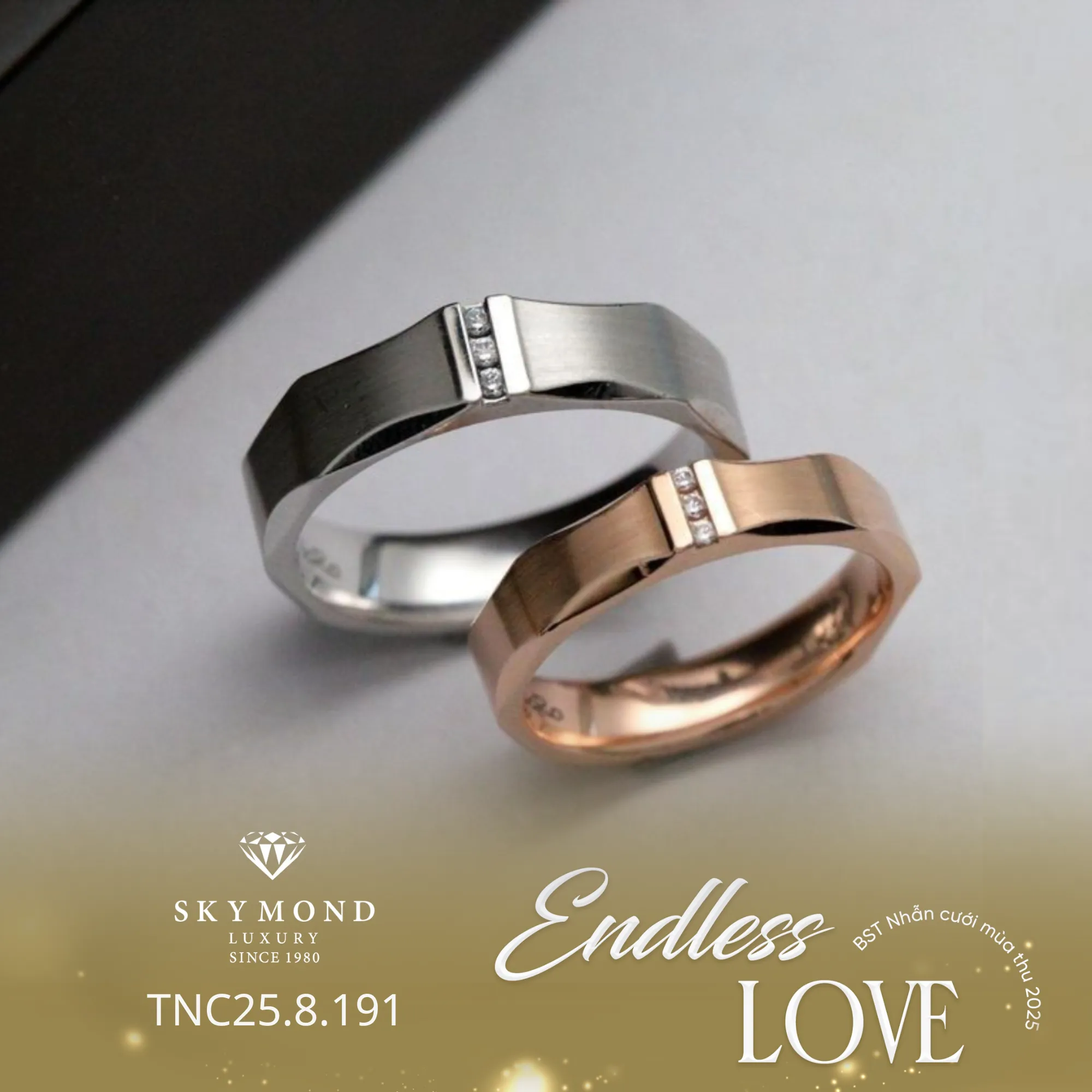 Vợ thích vàng hồng, chồng thích vàng trắng: Cách chọn bộ nhẫn lệch