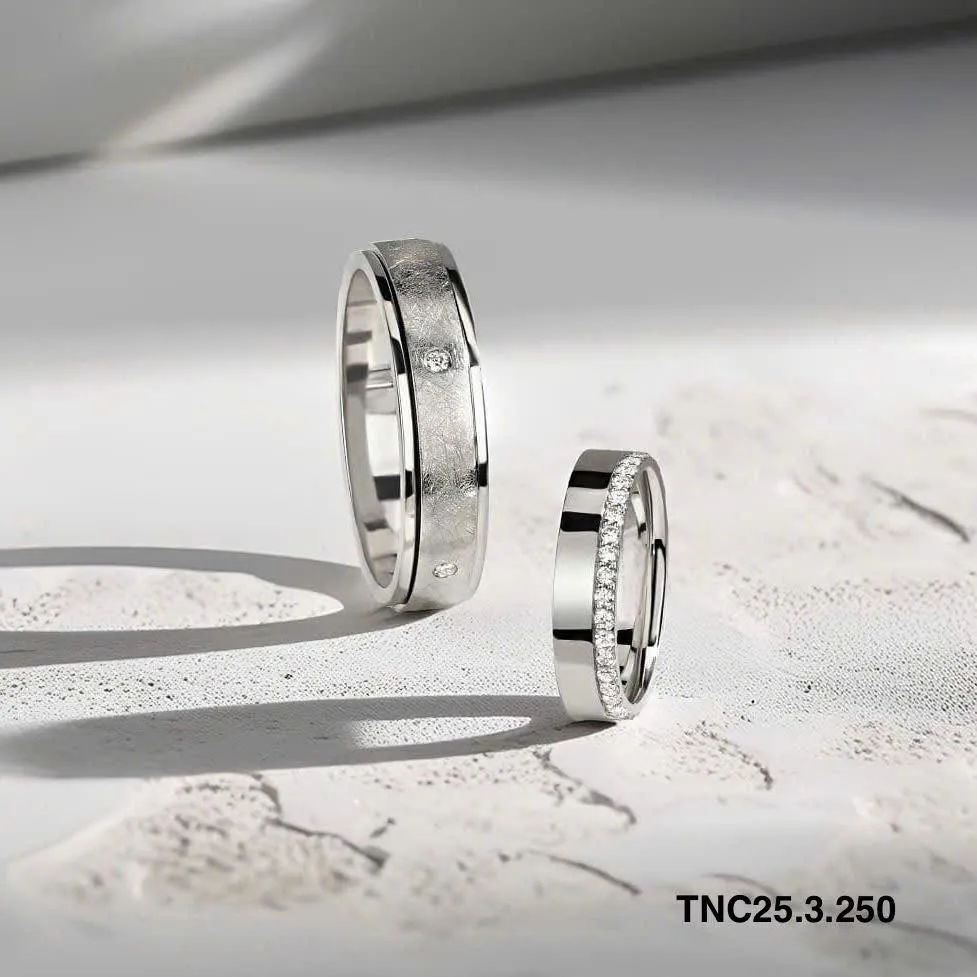 mẫu nhẫn cưới vàng trắng thiết kế đẹp skymond