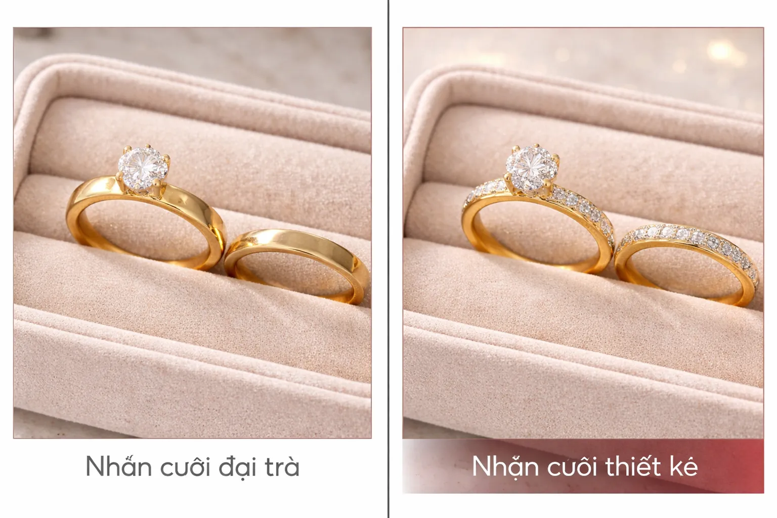 nhẫn cưới đại tr&agrave; v&agrave; nhẫn cưới thiết kế 