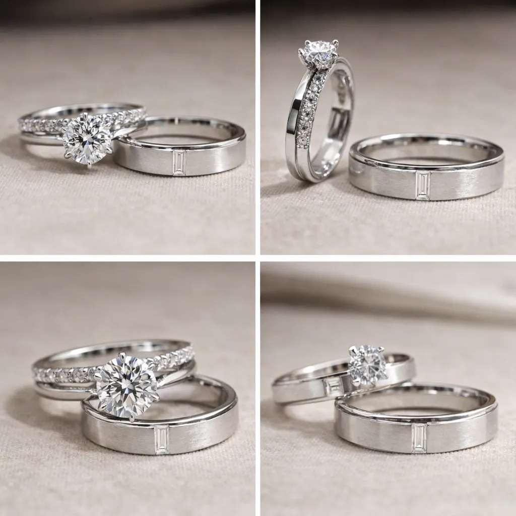 cặp nhẫn cưới hàn quốc thiết kế 