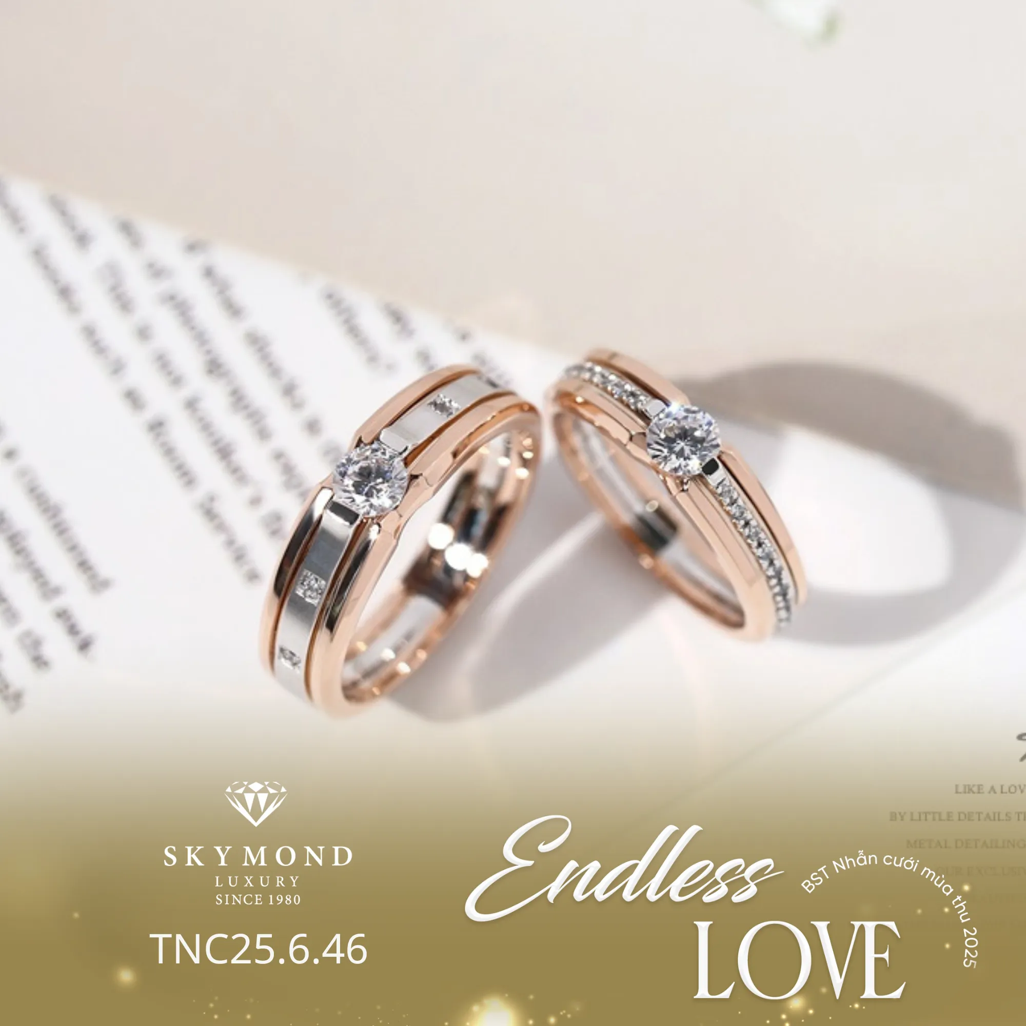 nhẫn cưới vàng ghép thiết kế đẹp