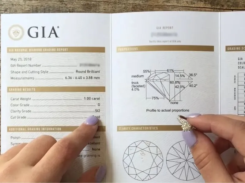 giấy kiểm định kim cương GIA