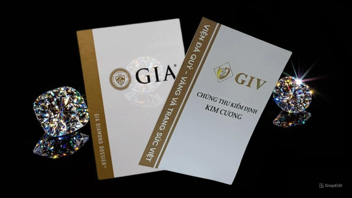 giấy kiểm định GIA v&agrave; GIV