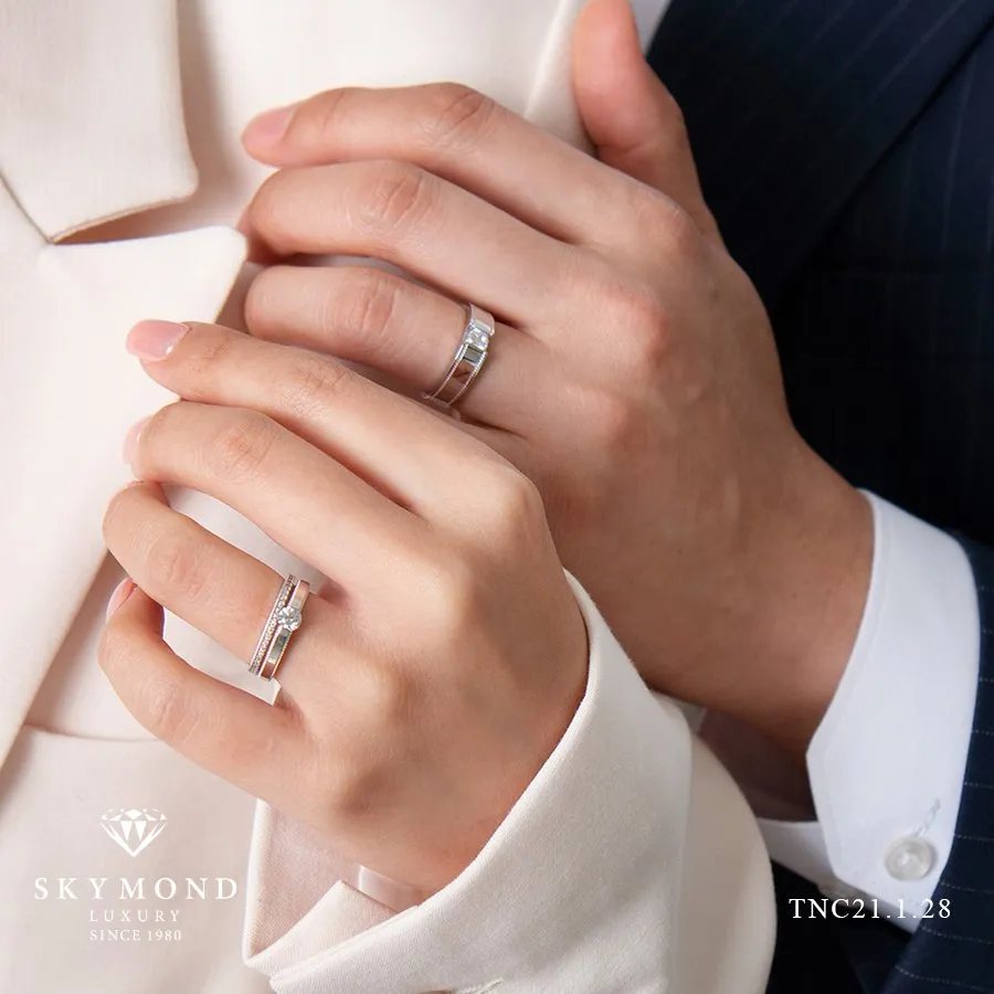 nhẫn cưới bạc mạ vàng