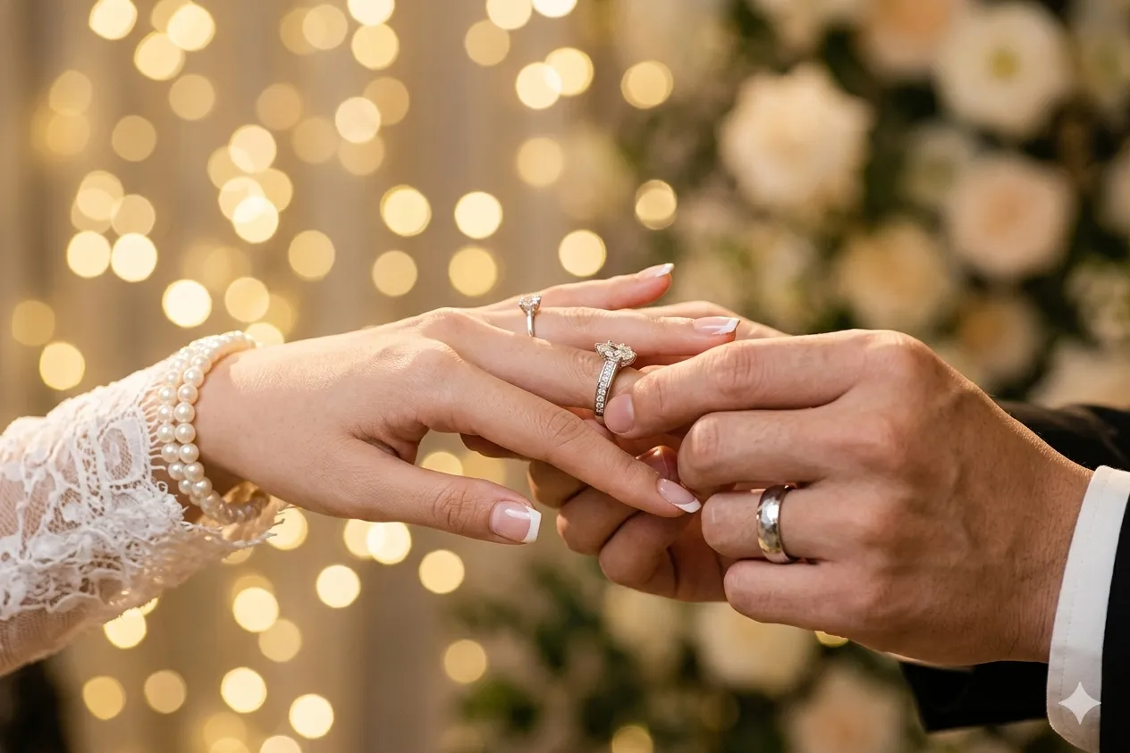 cặp đôi trao nhẫn cưới