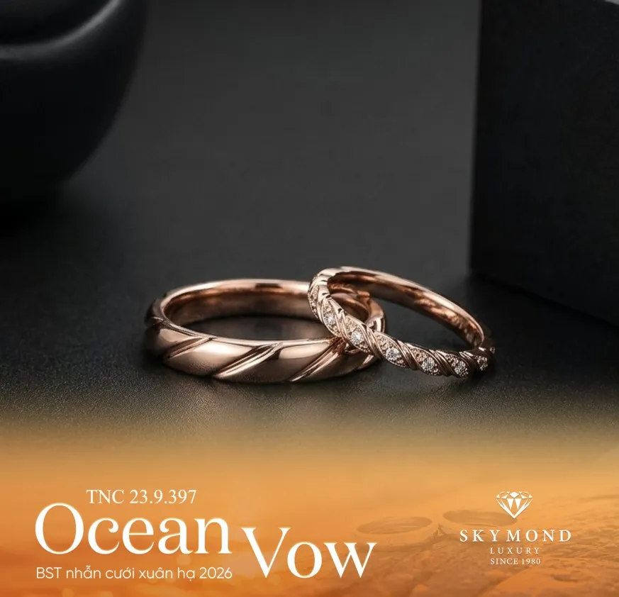 Nhẫn Cưới Vàng Hồng (14K - 18K) Thiết Kế NC03669