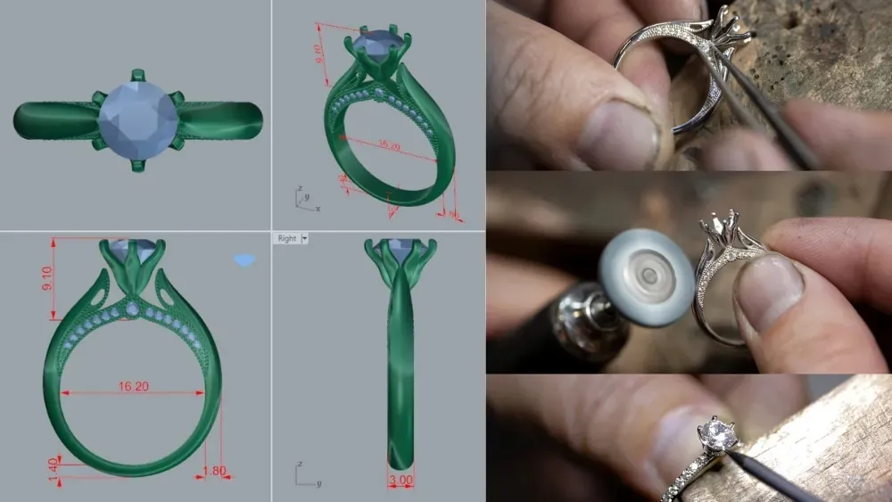 quy tr&igrave;nh thiết kế nhẫn cưới