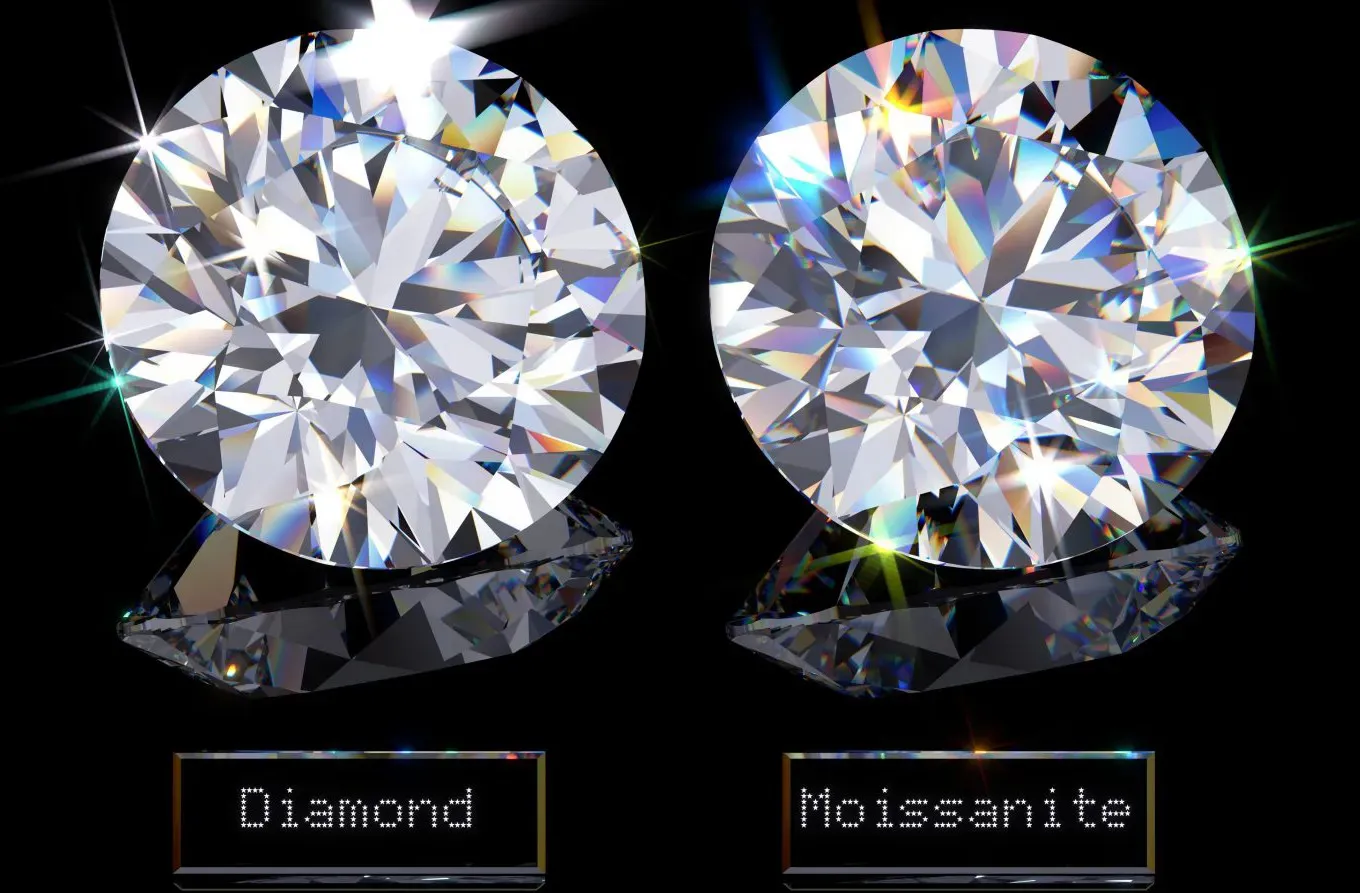 so s&aacute;nh kim cương v&agrave; kim moissanite