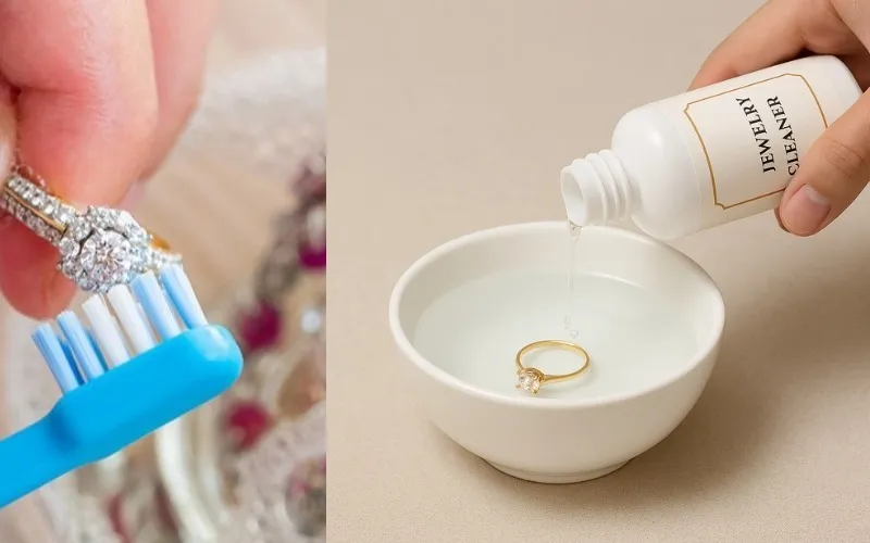 vệ sinh nhẫn cưới bạch kim bằng dung dịch amoniac