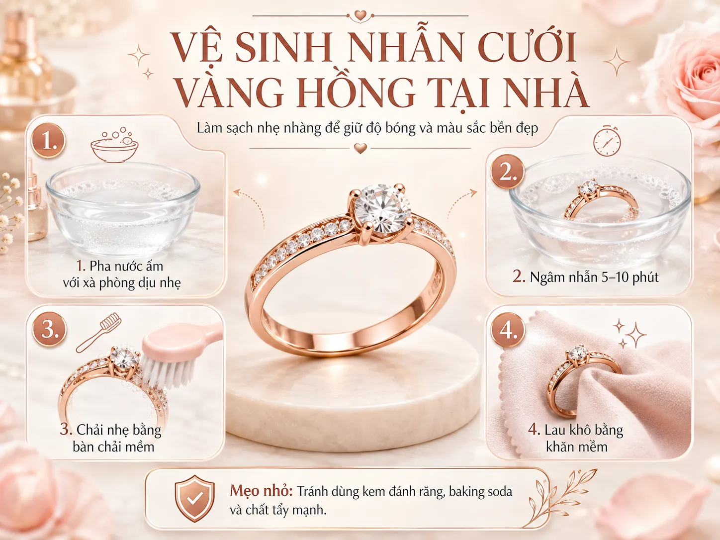 vệ sinh nhẫn cưới tại nhà