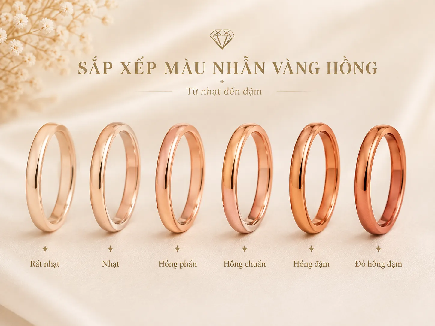 m&agrave;u hồng nhẫn cưới v&agrave;ng hồng