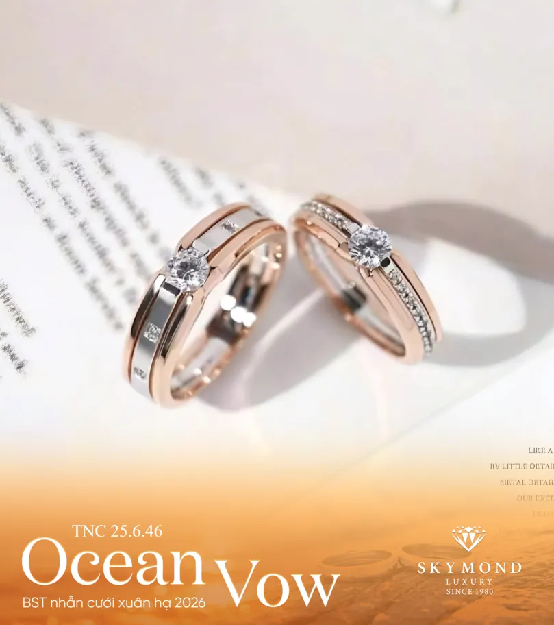 nhẫn cưới v&agrave;ng h&ograve;ng gh&eacute;p v&agrave;ng trắng