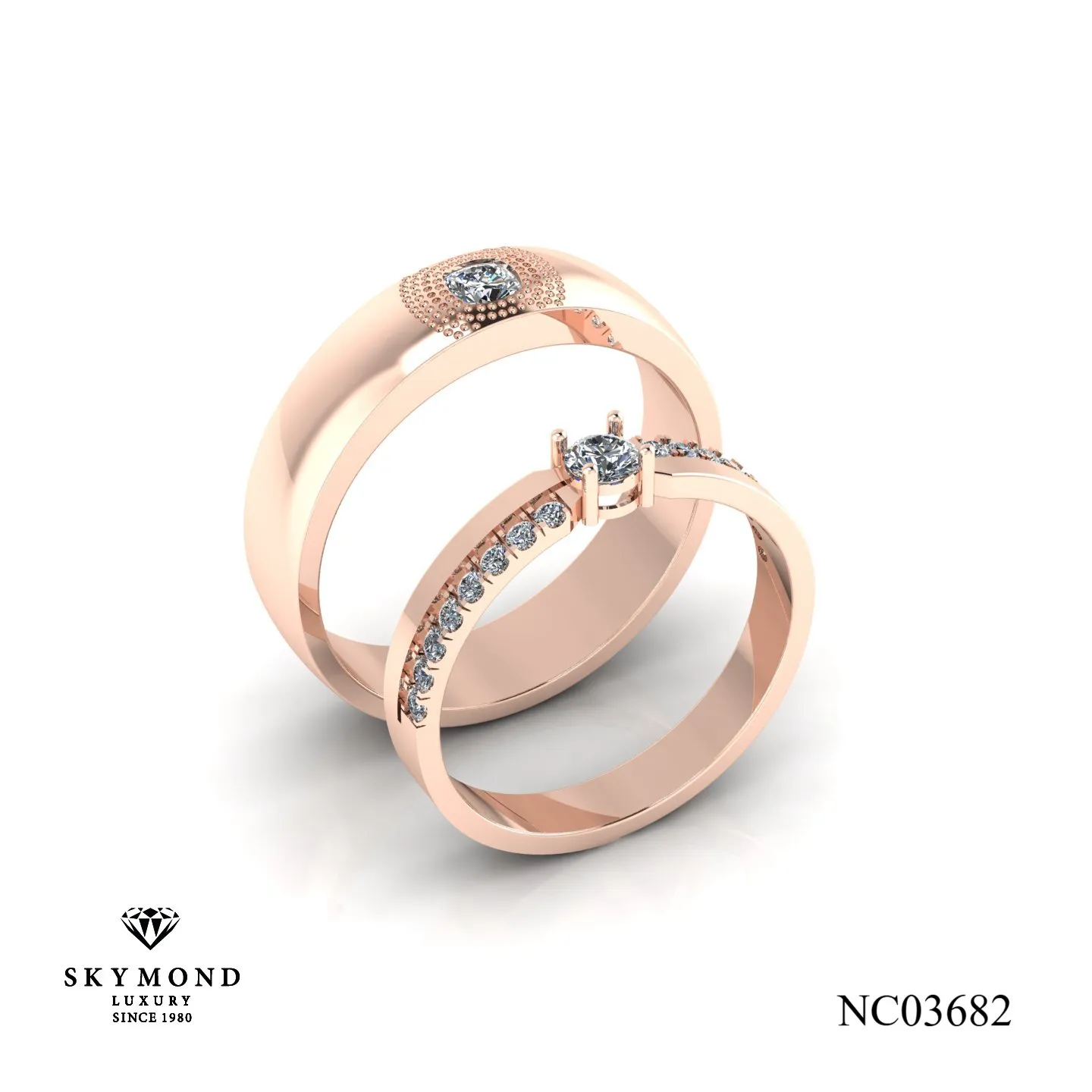 Nhẫn Cưới Vàng Hồng 14k - 18k NC03682
