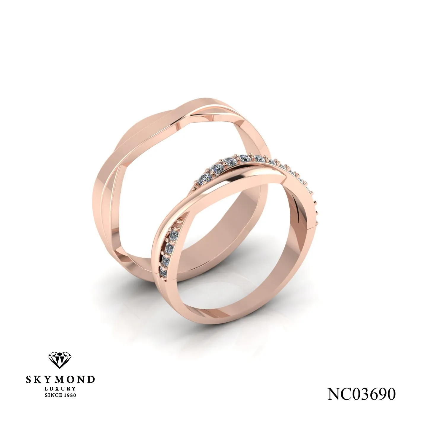 Nhẫn Cưới Vàng Hồng 14k - 18k NC03690