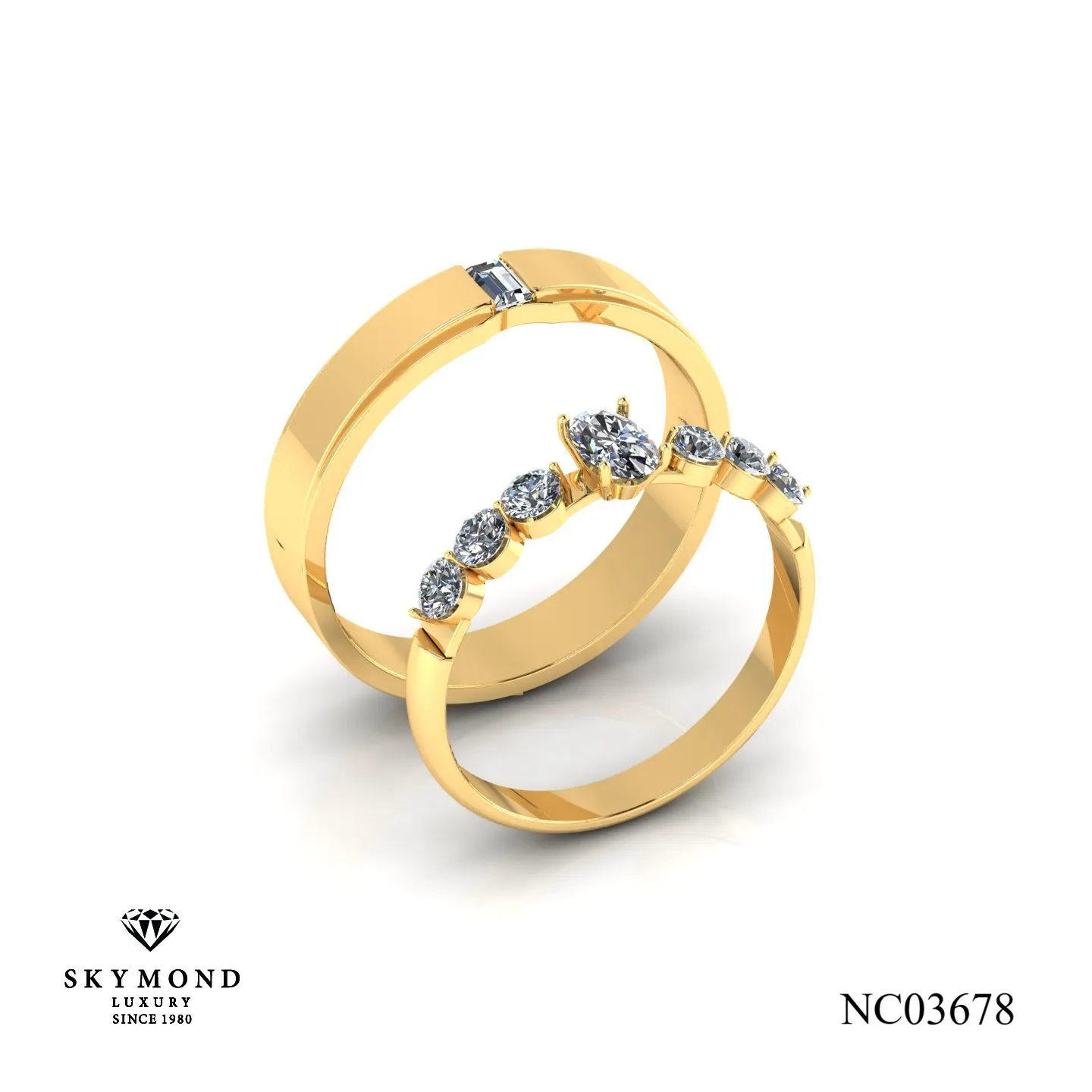 Nhẫn Cưới Vàng Vàng 14k - 18k NC03678