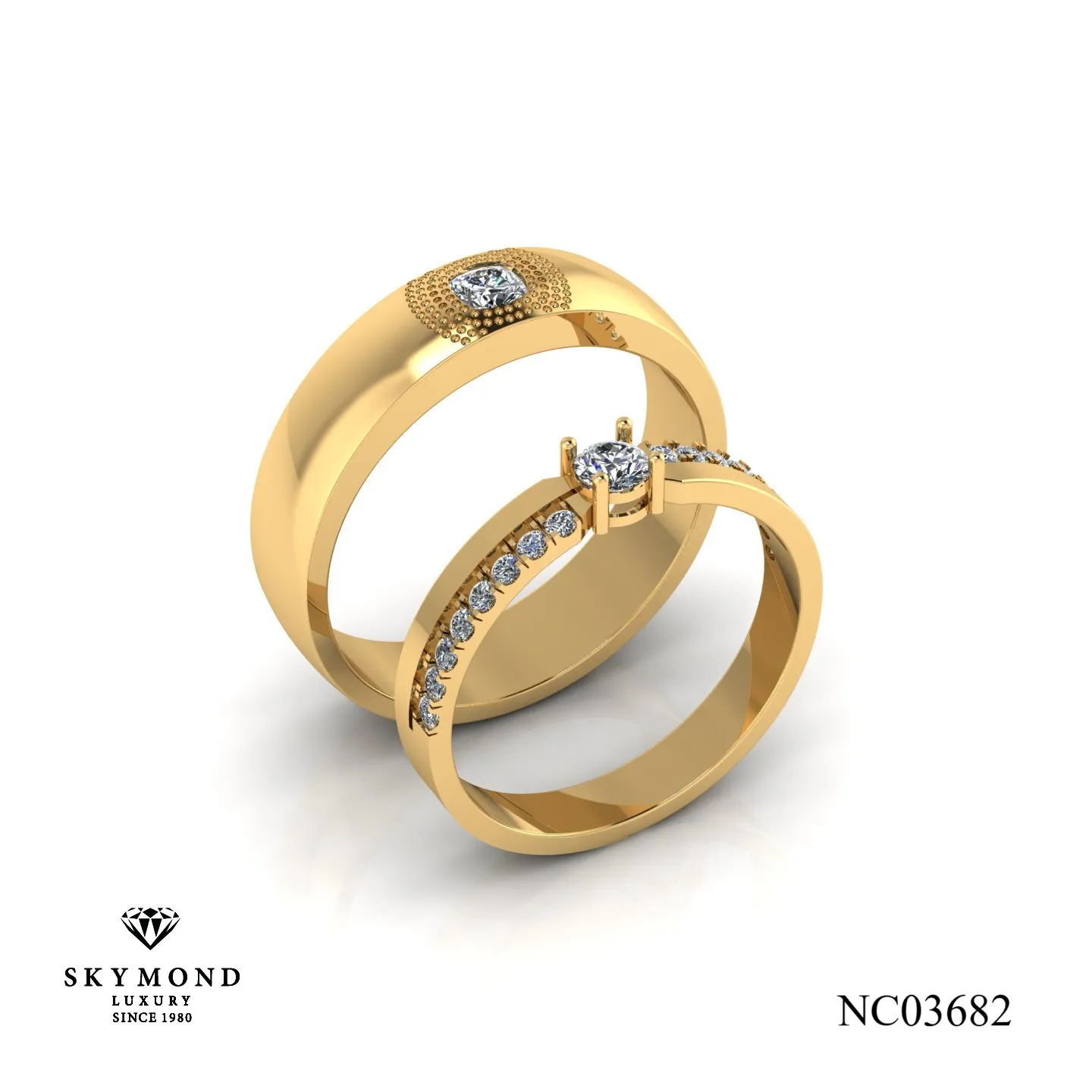 Nhẫn Cưới Vàng Vàng 14k - 18k NC03682