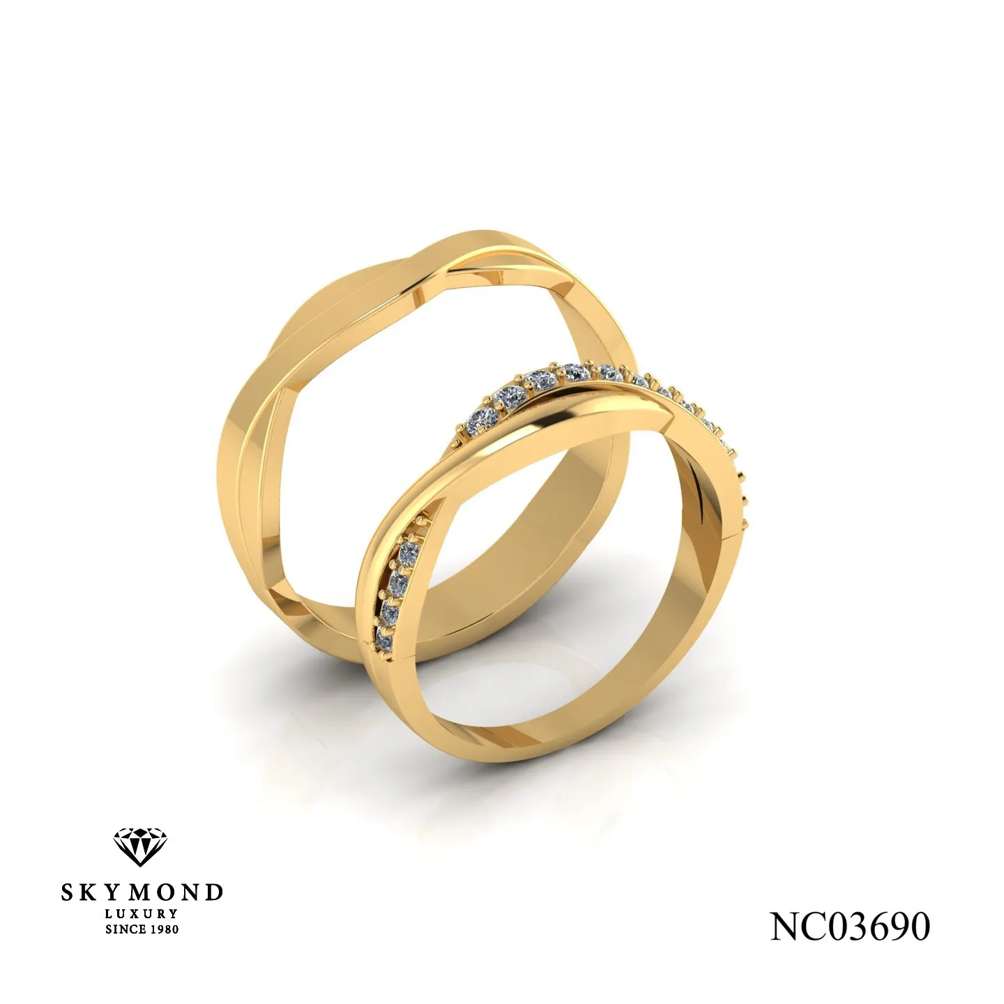Nhẫn Cưới Vàng Vàng 14k - 18k NC03690