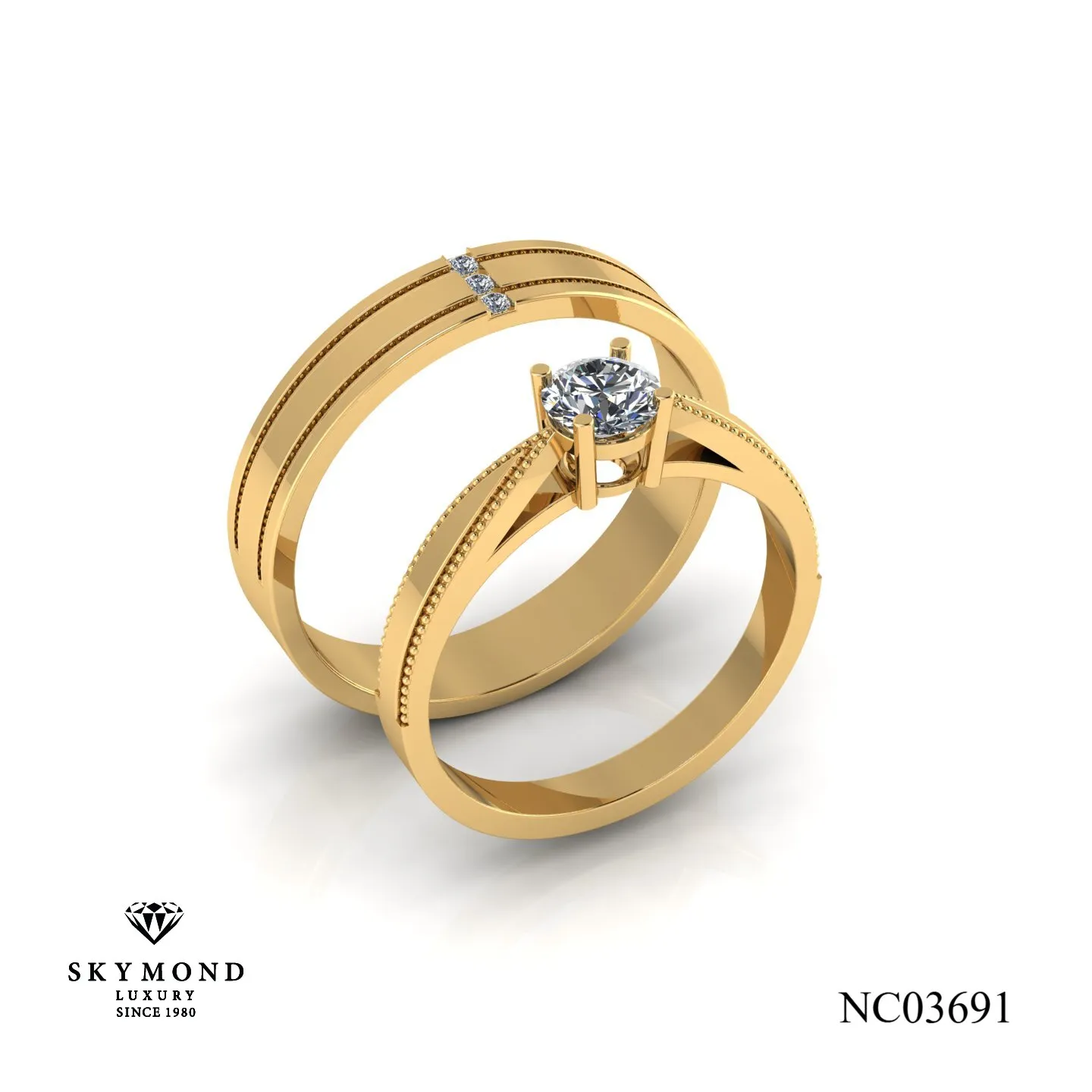 Nhẫn Cưới Vàng Vàng 14k - 18k NC03691