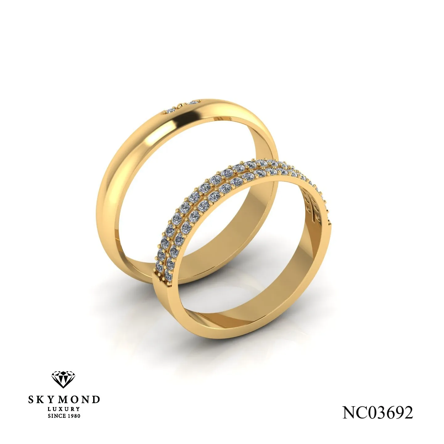Nhẫn Cưới Vàng Vàng 14k - 18k NC03692
