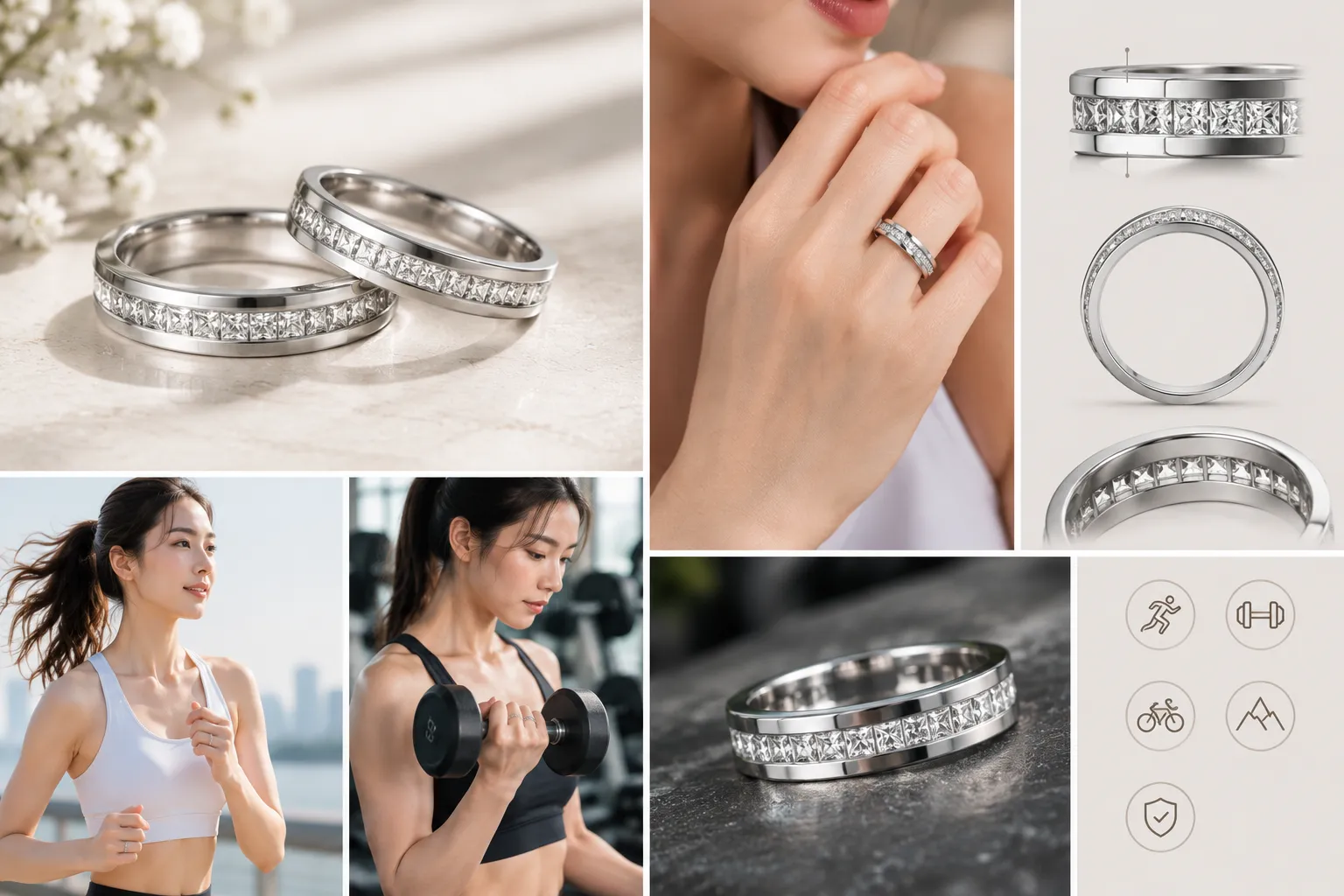 nhẫn cưới thiết kế kẹp