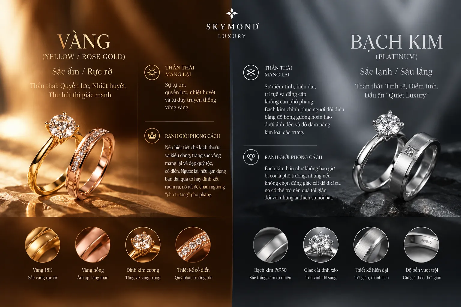 so sánh vàng và bạch kim